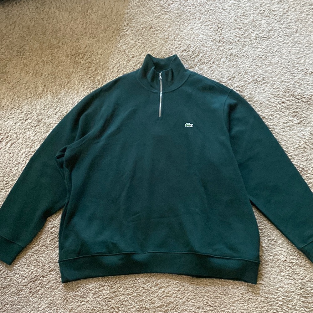 Men’s solid quater zip interlock ribbed sweatshirt